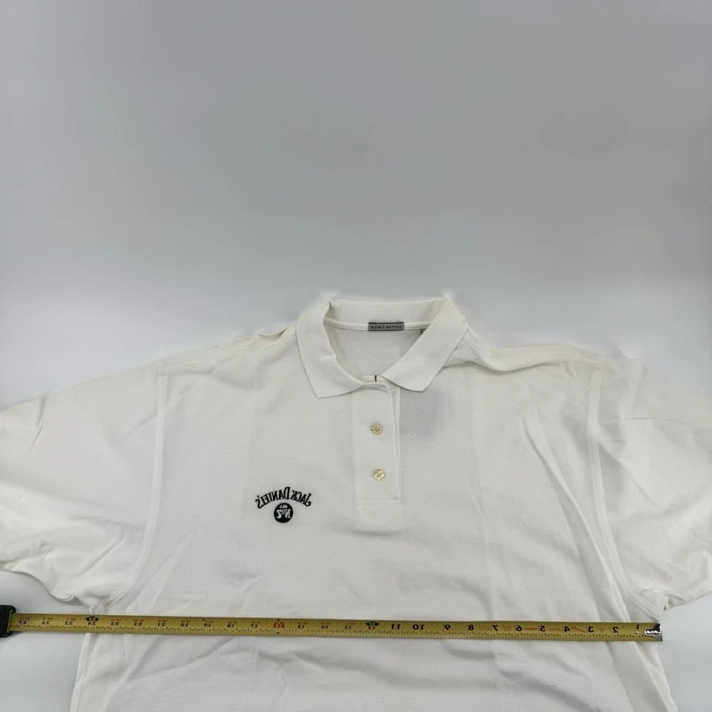NWT Jack Daniels Polo Shirt Men's XL White Cutter‎ & Buck Golf Whiskey Bartender